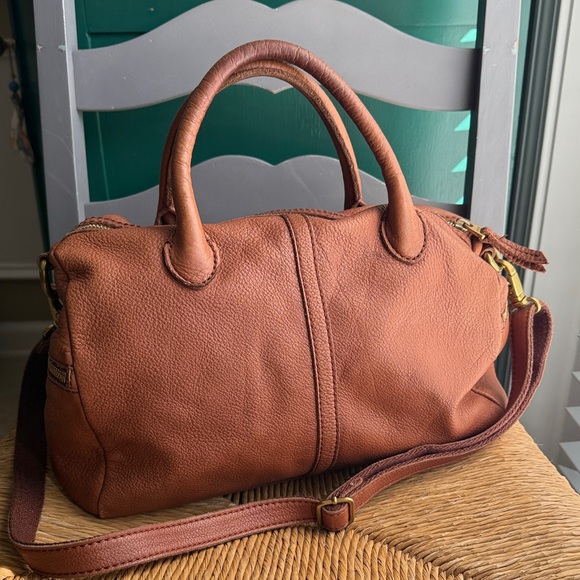 Fossil Erin Satchel pebbled leather purse bag tote - Picture 1 of 16